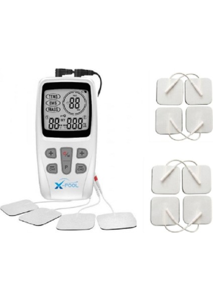 Yüzeysel Elektrik Masaj Cihazı ve 8 Adet Yedek Elektrodlar Seti