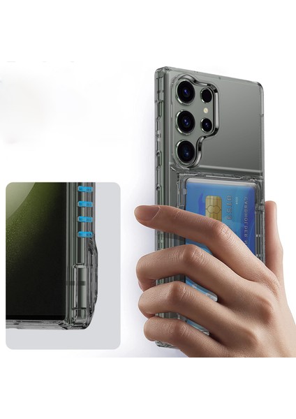 Samsung Galaxy S24 Ultra Kart Tutuculu KickstandŞeffaf Telefon Kılıfı (Yurt Dışından) modelleri