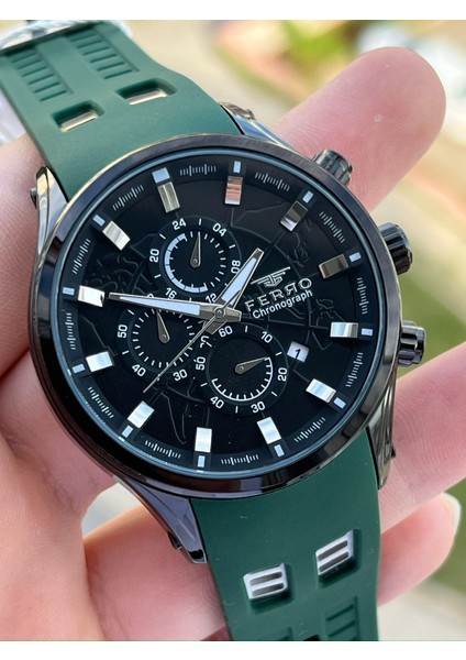 Iç Fonksiyonları Aktif Yeşil Renk Slikon Kordon 30 mt Su Geçirmez Erkek Kol Saat EF31354- modelleri