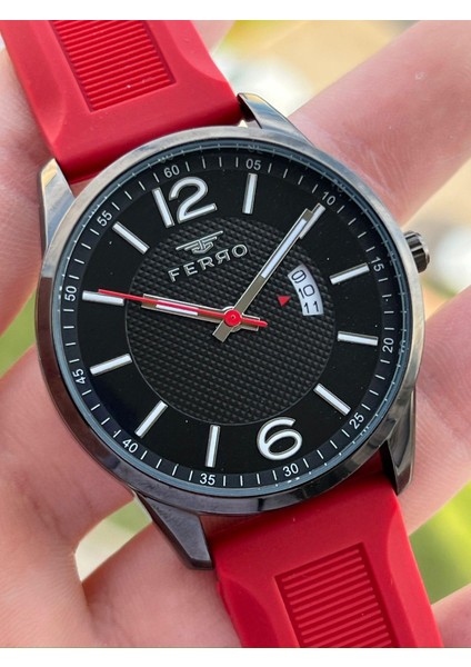 Takvimli Aktif Kırmızı Renk Slikon Kordon 30 mt Su Geçirmez Erkek Kol Saat EF11316-ZK fiyatları