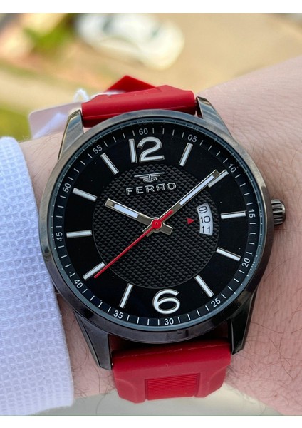 Takvimli Aktif Kırmızı Renk Slikon Kordon 30 mt Su Geçirmez Erkek Kol Saat EF11316-ZK modelleri