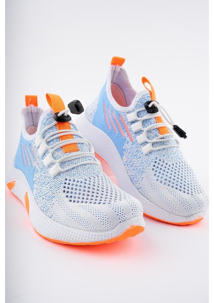 507-24 Triko Sneaker Kız Çocuk Ayakkabı Beyaz Oranj 31-35 fiyatları