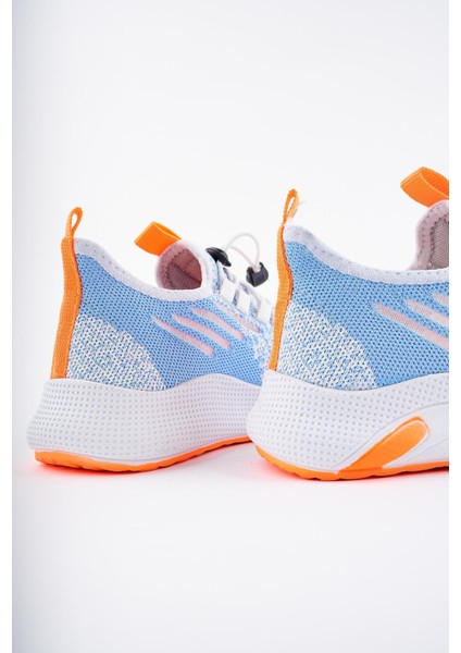 507-24 Triko Sneaker Kız Çocuk Ayakkabı Beyaz Oranj 31-35 modelleri