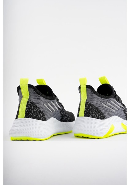 507-24 Triko Sneaker Erkek Çocuk Ayakkabı Siyah Sarı 26-30