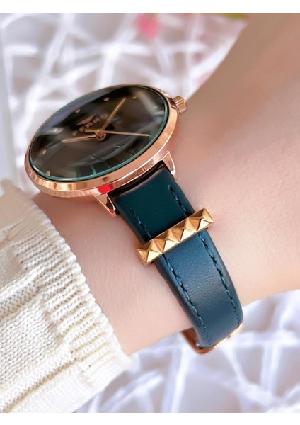 Deri Kordonlu Kararma Renk Atmaz 30 Metre Suya Dayanıklı Özel Tasarım Kadın Kol Saati 2108BWTL modelleri