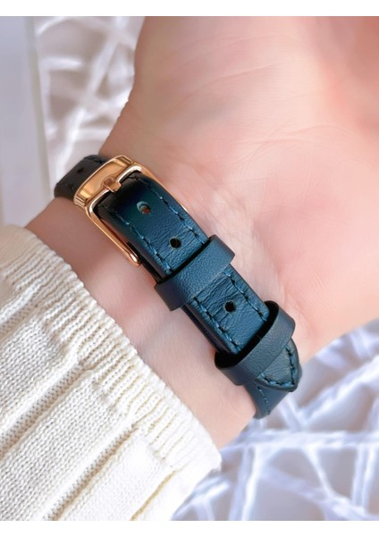 Deri Kordonlu Kararma Renk Atmaz 30 Metre Suya Dayanıklı Özel Tasarım Kadın Kol Saati 2108BWTL fırsatları