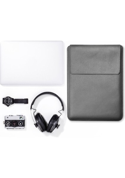 MacBook 13 Inç/14 Inç Dizüstü Bilgisayar Saklama Çantası Çok Fonksiyonlu Pu Deri Mouse Pad Dizüstü Bilgisayar Kol Kılıfı (Yurt Dışından)