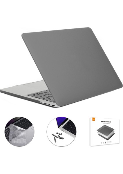 MacBook Pro 14 Inç (2021) A2442 (Ab Versiyonu) 3'ü 1 Arada Mat Pc Laptop Kapağı + Tpu Klavye Kaplaması + Silikon Anti-Toz Fişleri-Gri (Yurt Dışından)