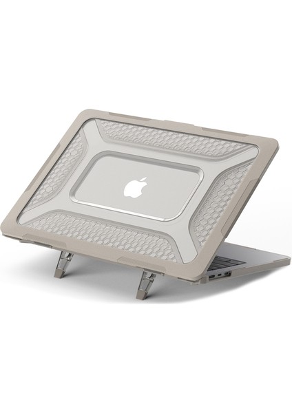 MacBook Air 13 Inç (2022) (M2 A2681) Koruyucu Kılıf Anti Scratch Dizüstü Sert Pc Kılıfı Kickstand Kayısı (Yurt Dışından)
