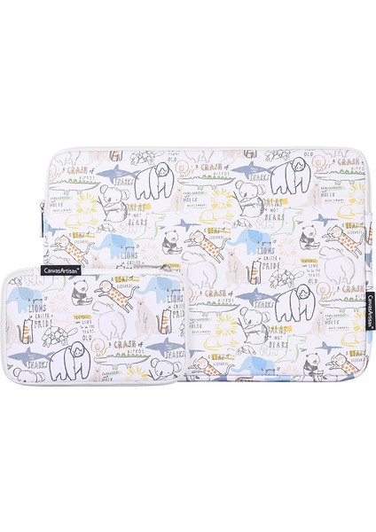 Karikatür Hayvanlar Baskı Ultra-Ince Dizüstü Bilgisayar Kılıfı Dizüstü Bilgisayar Küçük Çanta ile Taşıma Çantası-Beyaz/11 Inç Dizüstü Bilgisayar Için (Yurt Dışından)