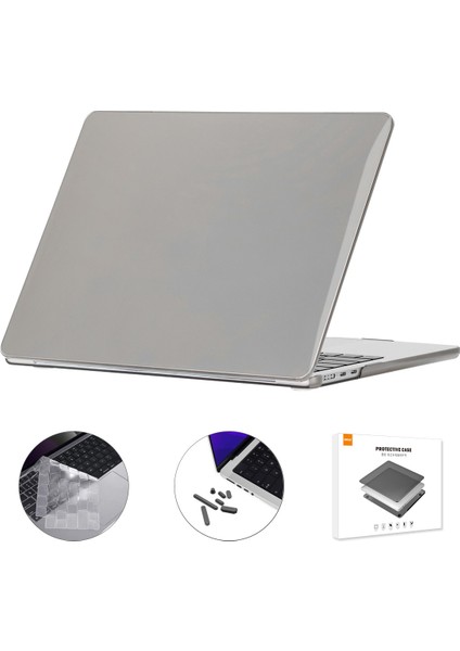 Macbook Air 15 Inç (2023) A2941 (Ab Versiyonu) Sert Pc Dizüstü Bilgisayar Kılıfı, Tpu Klavye Filmi + Toz Geçirmez Fişler-Gri (Yurt Dışından)