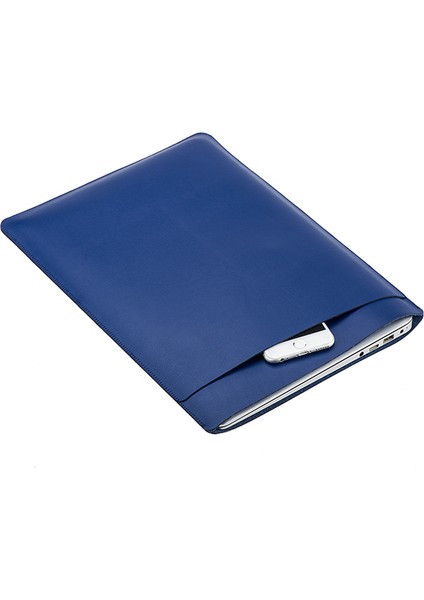 13 Inç MacBook Air/pro-Koyu Mavi Için Kol Kesesi Deri Çift Katmanlı Dizüstü Bilgisayar Çantası (Yurt Dışından)