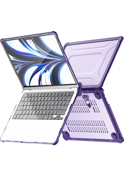 MacBook Air 13 Inç (2022) M2 A2681 Laptop Kılıfı Pc + Tpu Kickstand Isı Dağılımı Kapağı (Yurt Dışından)