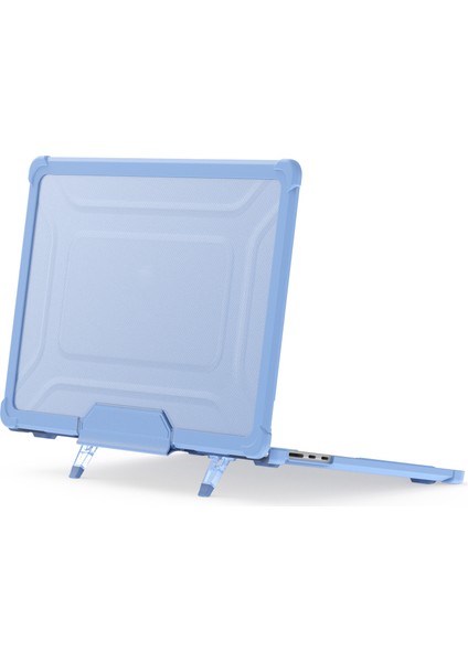 Macbook Air 15 Inç (2023) M2 A2941 /(2024) A3114 M3 Pc + Tpu Laptop Çantası Isı Dağılımı Kickstand Kaymaz Dizüstü Bilgisayar Kapağı-Bebek Mavisi (Yurt Dışından)