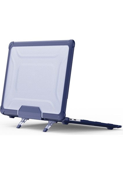 MacBook Air 13 Inç (2018) A1932/(2020) A2337 M1 A2179 Darbeye Dayanıklı Pc + Tpu Kapak Anti-Drop Laptop Kılıfı-Lacivert (Yurt Dışından)