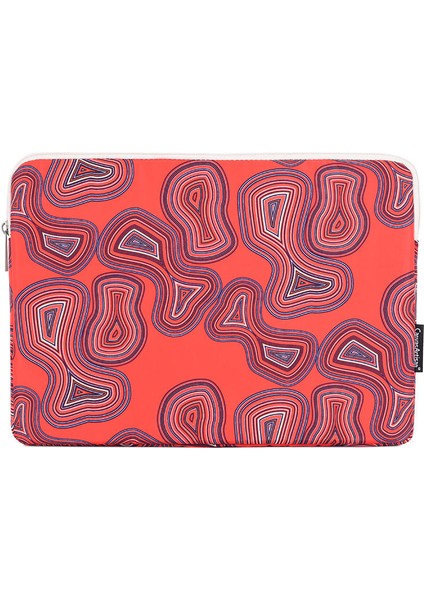 Geometrik Desenli Darbeye Dayanıklı Dizüstü Bilgisayar Kılıfı Dizüstü Taşıma Çantası-Kırmızı/13-Inç Dizüstü Bilgisayar Için (Yurt Dışından)