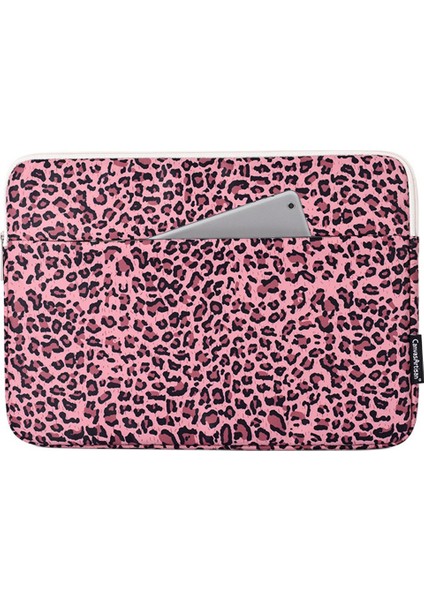 13 Inç Dizüstü Bilgisayarlar Için Taşınabilir Taşıma Çantası Darbeye Dayanıklı Kol Çantası Leopar Baskılı Suya Dayanıklı Ince Çanta-Pembe (Yurt Dışından)