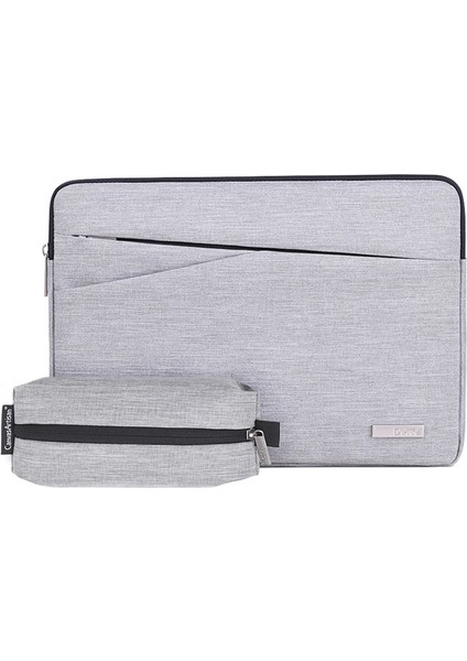 Kumaş Dokulu Yan Cep Dizüstü Bilgisayar Kolu Küçük Çantalı Notebook Çantası-Açık Gri/14 Inç Dizüstü Bilgisayar Için (Yurt Dışından)