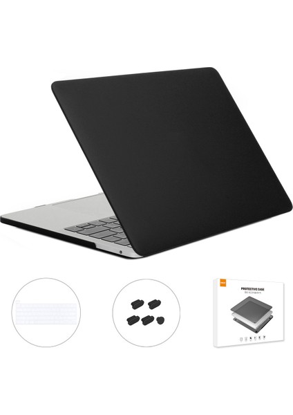 MacBook Pro 13 Inç Için Touch Bar'lı (2020) A2251/A2289/A2338 (Abd Versiyonu) 3'ü 1 Arada Sert Dizüstü Bilgisayar Kılıfı + Tpu Klavye Kapağı + Toz Geçirmez Fiş-Siyah (Yurt Dışından)