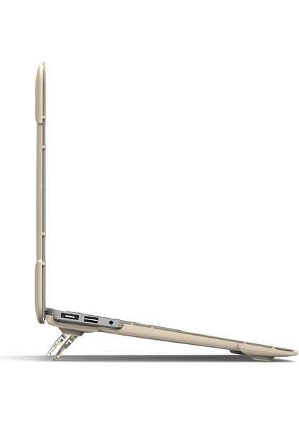 Destekleyici Stand Tasarımı Sert Pc Çizilmez Dizüstü Bilgisayar Çantası Koruyucu Notebook Kapağı MacBook Air 13 Inç A1466/A1369-HAKI (Yurt Dışından)