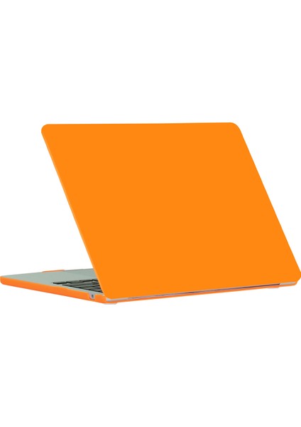 MacBook Air 13 Inç (2024) A2681 (M2)/A3113 (M3)/(2022) Mat Pc Kasası Çizilmez Kılıf Turuncu (Yurt Dışından)