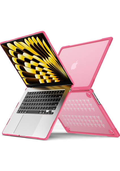 Macbook Air 15 Inç (2023) M2 A2941/(2024) A3114 M3 Sailor Serisi Laptop Çantası Pc + Tpu Çizilmez Dizüstü Bilgisayar Kapağı-Gül (Yurt Dışından)