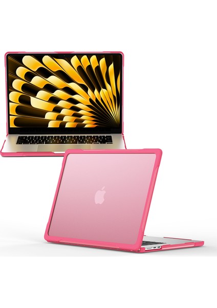 Macbook Air 15 Inç (2023) M2 A2941/(2024) A3114 M3 Sailor Serisi Laptop Çantası Pc + Tpu Çizilmez Dizüstü Bilgisayar Kapağı-Gül (Yurt Dışından)