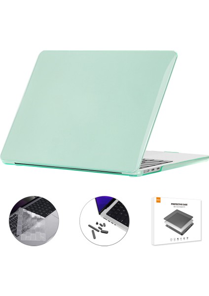 Macbook Air 15 Inç (2023) A2941 (Ab Versiyonu) Sert Pc Laptop Çantası Tpu Klavye Filmi + Toz Geçirmez Fişler-Açık Yeşil (Yurt Dışından)