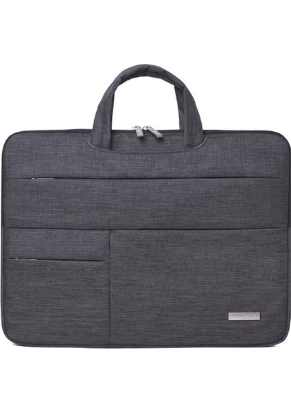 Büyük Kapasiteli Basit Stil Dizüstü Bilgisayar Kılıfı 14 Inç Dizüstü Bilgisayar Okul Iş Çalışması Için Taşıma Çantası-Koyu Gri (Yurt Dışından)