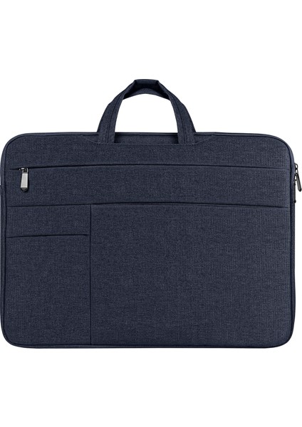 13-13.9 Inç Laptop Taşıma Çantası Çok Cepli Polyester Notebook Çantası-Lacivert (Yurt Dışından)