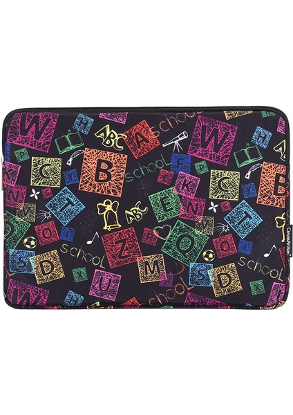 Renkli Harfler Baskı Dizüstü Bilgisayar Kılıfı Bilgisayar Saklama Çantası-Siyah/11-Inç Dizüstü Bilgisayar Için (Yurt Dışından)