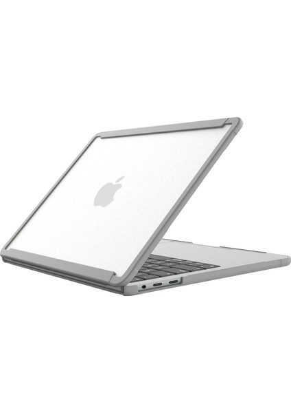 Macbook Air 13 Inç (2018-2019) A1932/(2020) A2179 A2337 Kılıf Pc+Tpu Dizüstü Bilgisayar Darbeye Dayanıklı Kapak-Gri (Yurt Dışından)