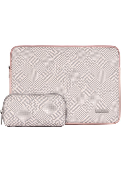 Balıksırtı Desen Fermuarlı Dizüstü Bilgisayar Kol Çantası Dizüstü Bilgisayar Koruyucu Kapak Küçük Çanta-Pembe Kenar/13 Inç Dizüstü Bilgisayar Için (Yurt Dışından)