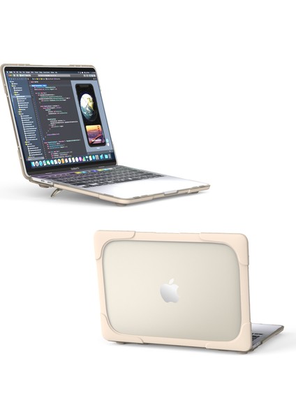 Temel Reis Serisi Iki Parçalı Plastik + Tpu Koruyucu Kılıf Kılıf, MacBook Pro 13 Inç (2020) İçin Stand Ta mlı A2251/A2289/A2338 (M1/m2) Haki (Yurt Dışından)