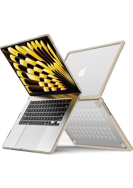 Macbook Air 15 Inç (2023) M2 A2941/(2024) A3114 M3 Sailor Serisi Laptop Çantası Pc + Tpu Çizilmez Dizüstü Bilgisayar Kapağı-Haki (Yurt Dışından)