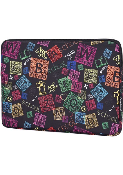 Renkli Harfler Baskı Dizüstü Bilgisayar Kılıfı Bilgisayar Saklama Çantası-Siyah/12-Inç Dizüstü Bilgisayar Için (Yurt Dışından) fiyatları