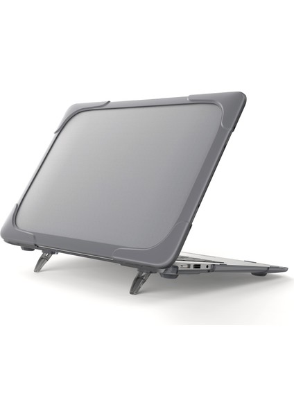 Destekleyici Stand Tasarımı Sert Pc Çizilmez Dizüstü Bilgisayar Çantası Koruyucu Notebook Kapağı MacBook Air 13 Inç A1466/A1369-GRI (Yurt Dışından)