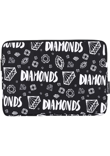 Elmas Desenli Harf Tasarımlı Pc Dizüstü Bilgisayar Kılıfı Taşıma Çantası-Siyah/13-Inç Dizüstü Bilgisayar Için (Yurt Dışından)