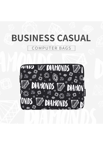Elmas Desenli Harf Tasarımlı Pc Dizüstü Bilgisayar Kılıfı Taşıma Çantası-Siyah/13-Inç Dizüstü Bilgisayar Için (Yurt Dışından) fiyatları