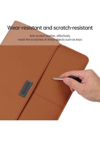 MacBook Için 11-12 Inç Laptop Saklama Çantası Çizilmez Pu Deri Dizüstü Bilgisayar Kol Mouse Pad-Kahverengi (Yurt Dışından)