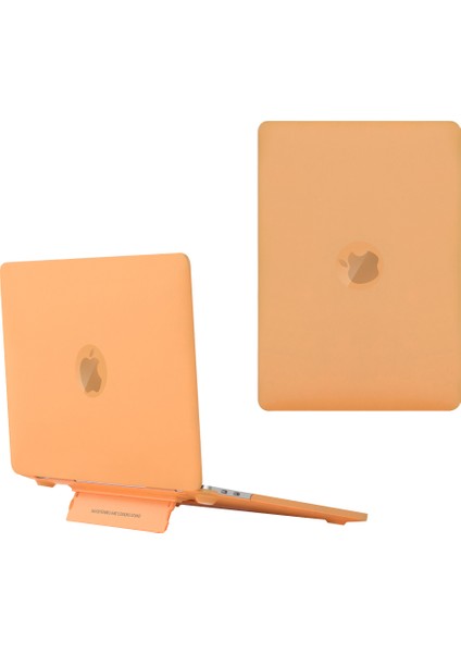MacBook Air 13 Inç (2018) A1932/(2020)/(2021) A2179 A2337 Dizüstü Bilgisayar Koruyucu Kılıf Isı Dağılımı Kickstand Kapak-Sarı (Yurt Dışından)