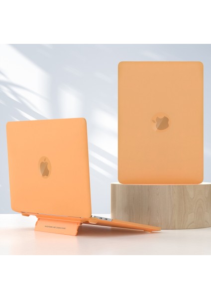 MacBook Air 13 Inç (2018) A1932/(2020)/(2021) A2179 A2337 Dizüstü Bilgisayar Koruyucu Kılıf Isı Dağılımı Kickstand Kapak-Sarı (Yurt Dışından)