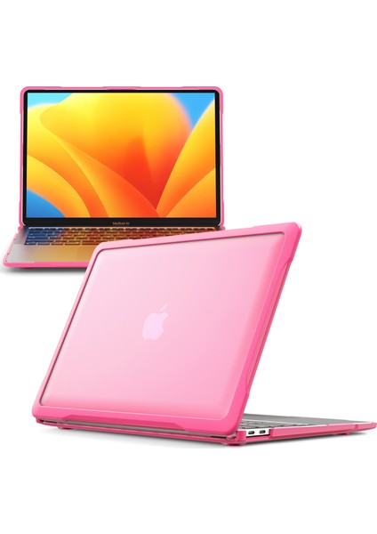 MacBook Air 13 Inç (2018) A1932 / (2020) A2337 M1 A2179 Darbeye Dayanıklı Pc + Tpu Kapak Anti-Drop Laptop Kılıfı-Gül (Yurt Dışından)