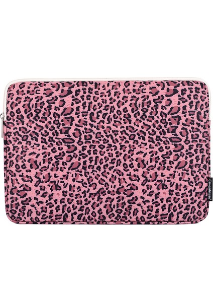 Leopar Desenli Dizüstü Bilgisayar Kılıfı Notebook Taşınabilir Taşıma Çantası-Pembe/11 Inç (Yurt Dışından)