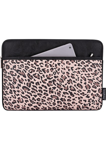 14 Inç Dizüstü Bilgisayar Sıçramaya Dayanıklı Koruyucu Kılıf Leopar Desenli Dizüstü Taşınabilir Fermuarlı Çanta-Siyah (Yurt Dışından) fiyatları
