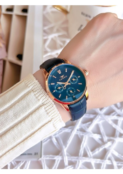 Deri Kordonlu Iç Fonksiyonları Çalışır 3 Atm+Takvim Özel Tasarım Kadın Kol Saati BFM1905BWT modelleri