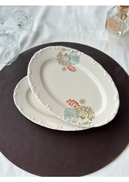 Kütahya 2'li 25CM Porselen Kahvaltı Tabağı Sunum Servis Seti