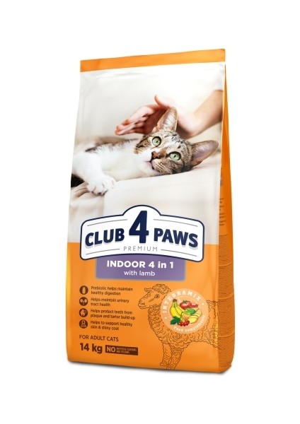 CLUB4PAWS Pre. Indoor 4 In 1 Kuzu Etli Kedi M.14KG 141036