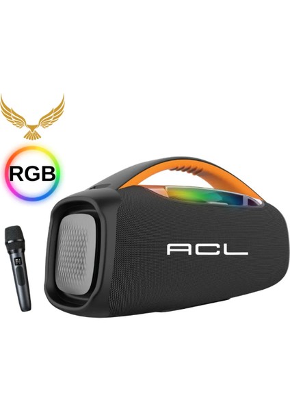 100W Box Party Boy Rgb Işıklı Ses Bombası Mikrofonlu Hoparlör