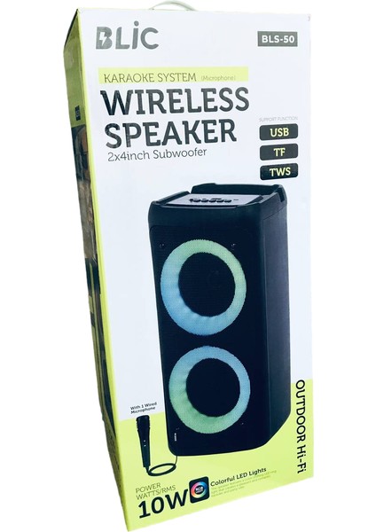 Bls-50 Rgb Mikrofonlu Wireless Bluetooth Speaker